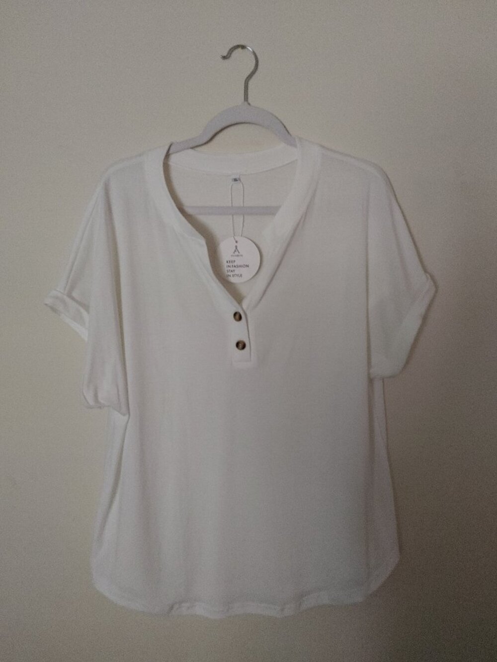 Anrabess BNWT White Size XL Short Sleeved Women's Shirt